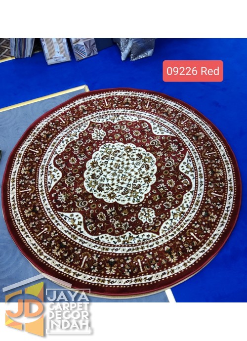 Permadani New Kashan Bulat 09226 RED ukuran 160 x 160 cm